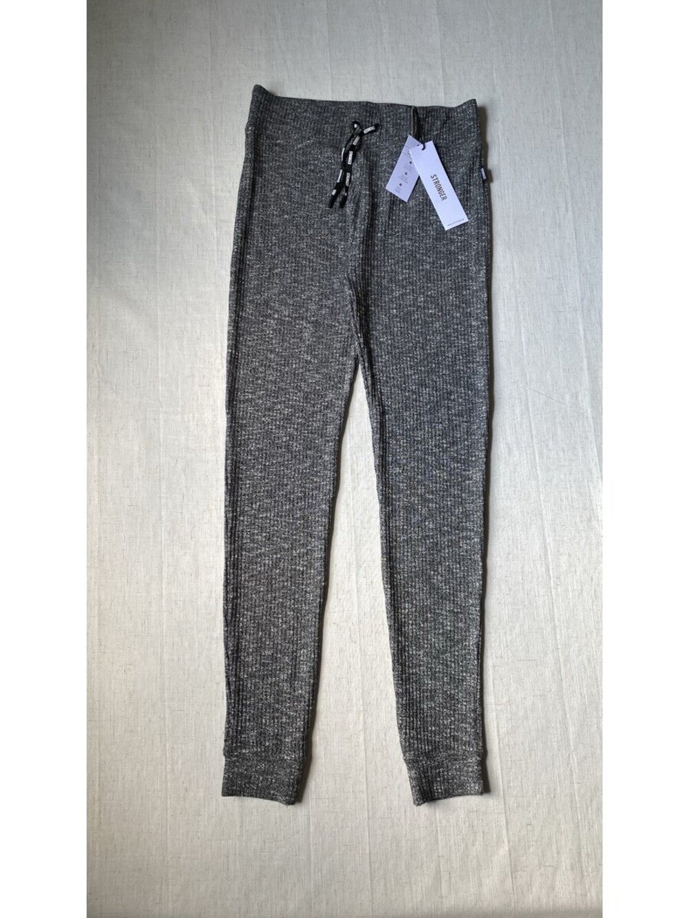 STRONGER Women Athleisure Yoga Jogger Pants XL High Waist Gray Soft Sweden NWT